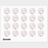 Zachte kleur Wilde bloemen Baby Roze Ronde Sticker (Vel)
