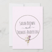 Zachte kleur Wilde bloemen Baby Roze uitnodiging (Achterkant)