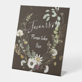 Zachte kleur Wilde bloemen Pedestal Sign Reclamebord Met Voetstuk