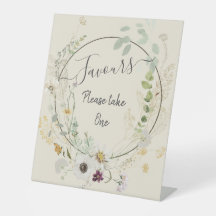 Zachte kleur Wilde bloemen Pedestal Sign