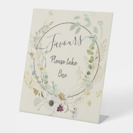 Zachte kleur Wilde bloemen Pedestal Sign Reclamebord Met Voetstuk