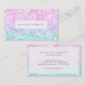 Zachte kleuren bokeh sprankelende glitter visitekaartje (Voorkant / Achterkant)