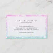 Zachte kleuren bokeh sprankelende glitter visitekaartje (Achterkant)