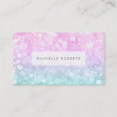 Zachte kleuren bokeh sprankelende glitter visitekaartje (Voorkant)