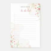 Zachte kleuren Eenvoudige bloemen | Je naam | Post-it® Notes (Voorkant)