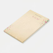 Zachte kleuren Eenvoudige bloemen | Je naam | Post-it® Notes (Schuin)