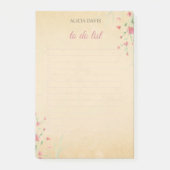 Zachte kleuren Eenvoudige bloemen | Je naam | Post-it® Notes (Voorkant)