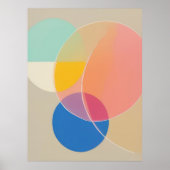 Zachte kleuren geometrische vormen moderne decorat poster (Voorkant)