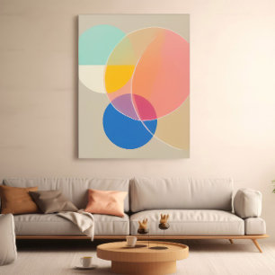 Zachte kleuren geometrische vormen moderne decorat poster