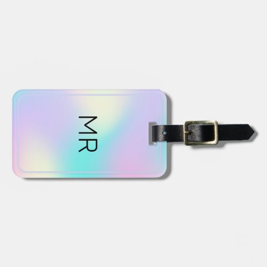 Zachte kleuren holografische achtergrond 2 bagagel bagagelabel (Voorkant horizontaal)