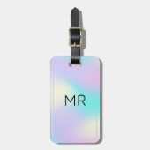 Zachte kleuren holografische achtergrond 2 bagagel bagagelabel (Voorkant verticaal)