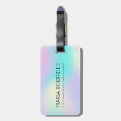 Zachte kleuren holografische achtergrond 2 bagagel bagagelabel (Achterkant verticaal)