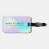 Zachte kleuren holografische achtergrond 2 bagagel bagagelabel (Achterkant horizontaal)