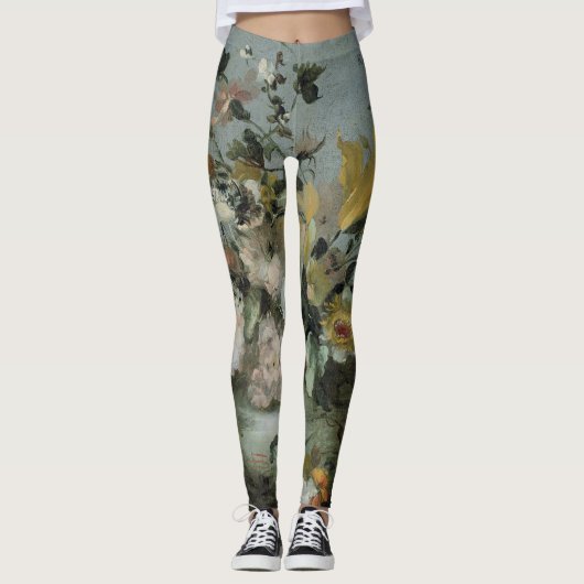 zachte kleuren met bloemontwerp leggings (Voorkant)