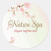 Zachte kleuren, Natuur tegen bloesems achtergrond Ronde Sticker (Voorkant)