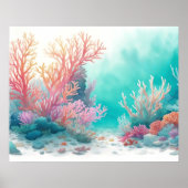 Zachte kleuren onderwater koraalrif 5:4 poster (Voorkant)