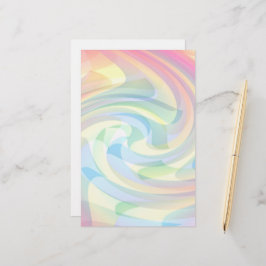 Zachte kleuren Pastel Geel Roze Blauw Abstract Briefpapier