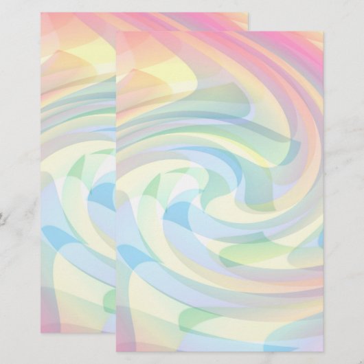 Zachte kleuren Pastel Geel Roze Blauw Abstract Briefpapier (Voorkant / Achterkant)
