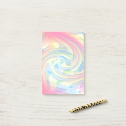 Zachte kleuren Pastel Geel Roze Blauw Abstract Post-it® Notes (Op bureau)