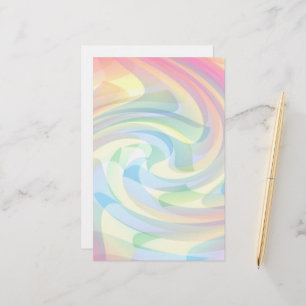 Zachte Kleuren Pastel Werveling Geel Roze Blauw Ab Briefpapier