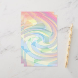 Zachte Kleuren Pastel Werveling Geel Roze Blauw Ab Briefpapier