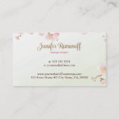 Zachte kleuren Roze Cherry Blossom Natural Spa Visitekaartje (Achterkant)
