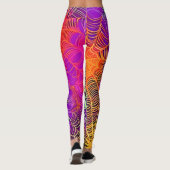 Zachte kleuren: Spiderweb Art Leggings (Achterkant)
