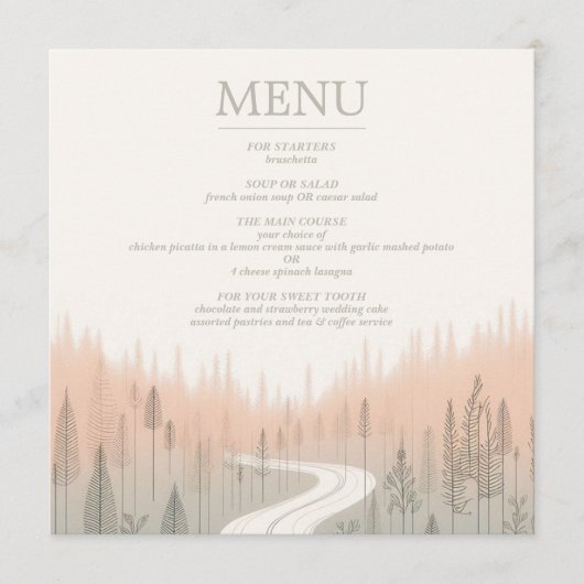 Zachte kleuren trail menu (Voorkant)
