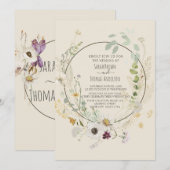 Zachte kleuren, Vaste bloemen INVITATIE Kaart (Voorkant / Achterkant)