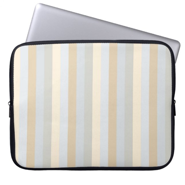 Zachte kleuren, verticale strepen laptop sleeve (Voorkant)