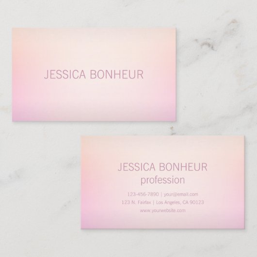 Zachte kleuren vervagen Ombre Visitekaartje (Voorkant / Achterkant)
