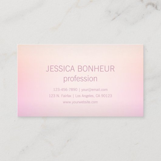 Zachte kleuren vervagen Ombre Visitekaartje (Achterkant)