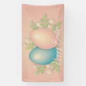 Zachte kleuren voor eitjes- en lenteslijmbloemen spandoek (Verticaal)