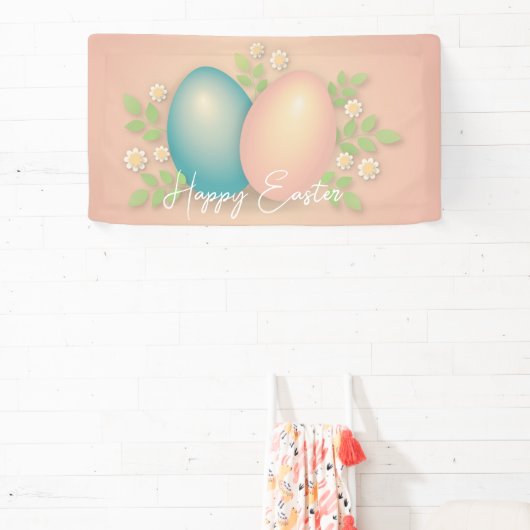 Zachte kleuren voor eitjes- en lenteslijmbloemen spandoek (Insitu)