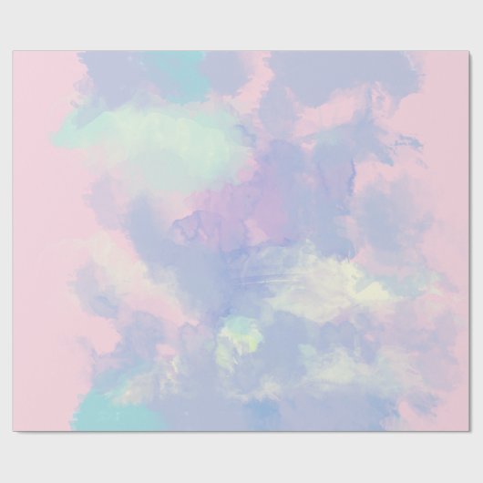 Zachte kleuren Waterverf Roze Lila-blauw Cadeaupapier (Vlak)