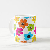 Zachte kleurige bloem Honden Moeder Leuke Foto Col Koffiemok (Voorkant links)