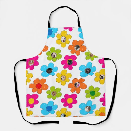 Zachte kleurige bloem Honden Moeder Leuke Foto Col Schort (Voorkant)