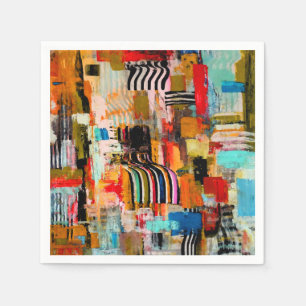 Zachte kleurrijke abstracte schildering servetten