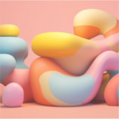 Zachte, kleurrijke afgeronde vormen sticker (Voorkant)