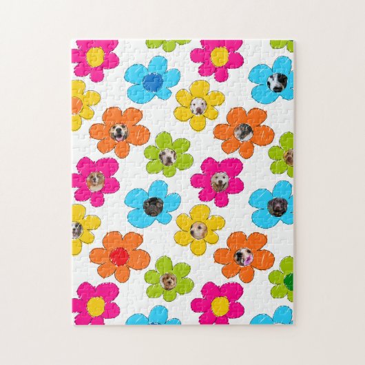 Zachte kleurrijke bloem Honden Moeder Leuke Foto C Legpuzzel (Verticaal)