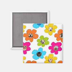 Zachte kleurrijke bloem Honden Moeder Leuke Foto C Magneet