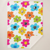 Zachte kleurrijke bloem Honden Moeder Leuke Foto C Sherpa Deken (Voorkant)