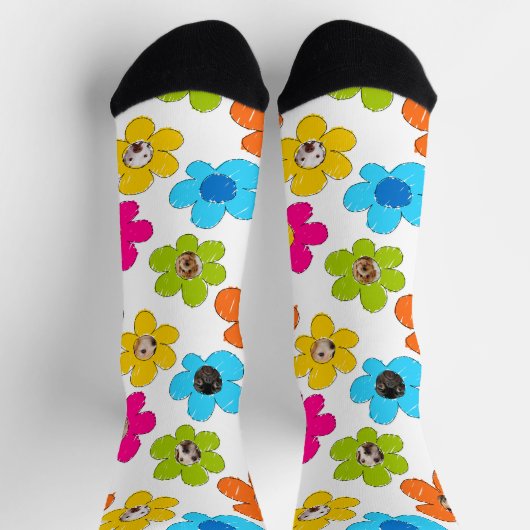 Zachte kleurrijke bloem Honden Moeder Leuke Foto C Sokken (Top)