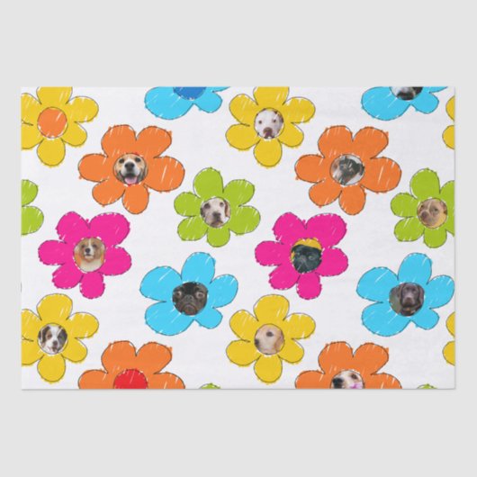 Zachte kleurrijke bloem Honden Moeder Leuke Foto C Tissuepapier (Voorkant)