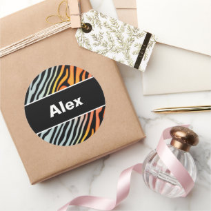 Zachte kleurrijke deegwaren Zebrastripes Ronde Sticker