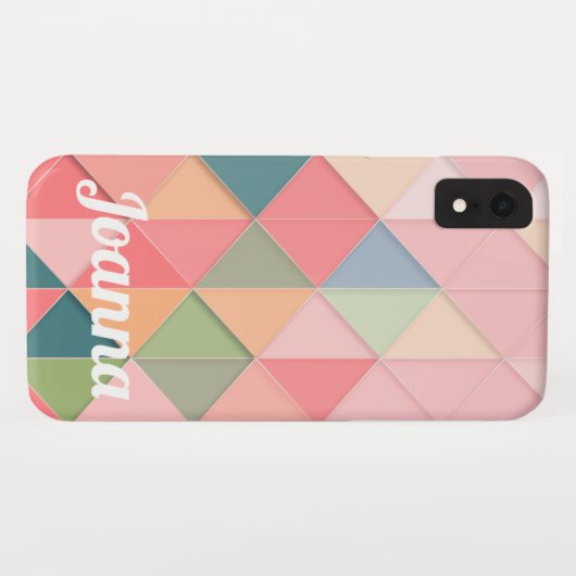 Zachte kleurrijke driehoeken op maat Case-Mate iPhone case (Achterkant (horizontaal))
