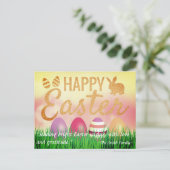 Zachte, kleurrijke, gelukkige paasmakerij met spec briefkaart (Staand voorkant)