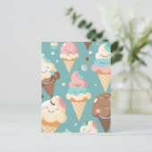 Zachte kleurrijke ijsjes briefkaart (Staand voorkant)