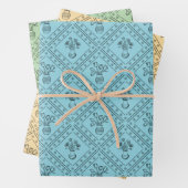 Zachte Kleurrijke Lente Bloemige Coquette Patroon Inpakpapier Vel (In situ)