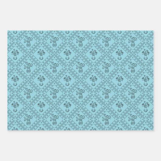 Zachte Kleurrijke Lente Bloemige Coquette Patroon Inpakpapier Vel (Voorkant)